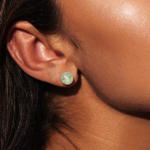 À feuilles persistantes | Argent sterling .925 | Boucles d'Oreilles Tiges Verre Luciole